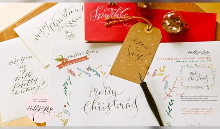 Christmas Calligraphy Workshop with Mellor & Rose