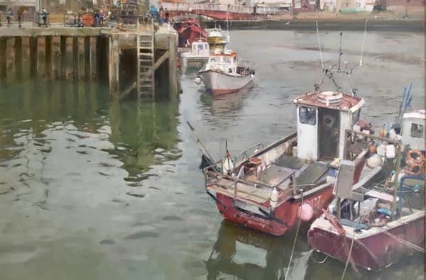 Fishing Boats Morning Whitby Harbour by David Curtis 1034881761