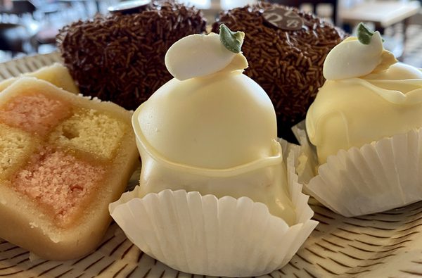 Top tier mini fancy cakes Afternoon Tea landscape