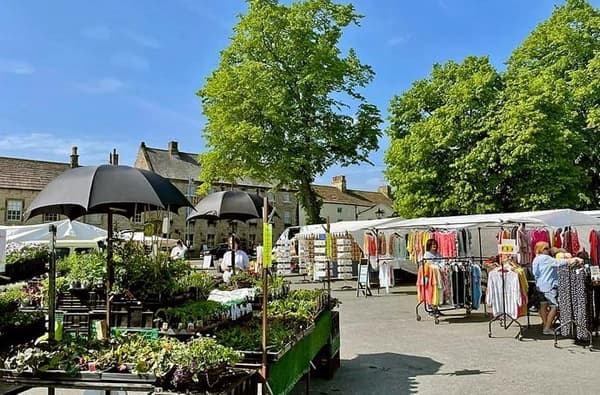 Market on a sunny day
