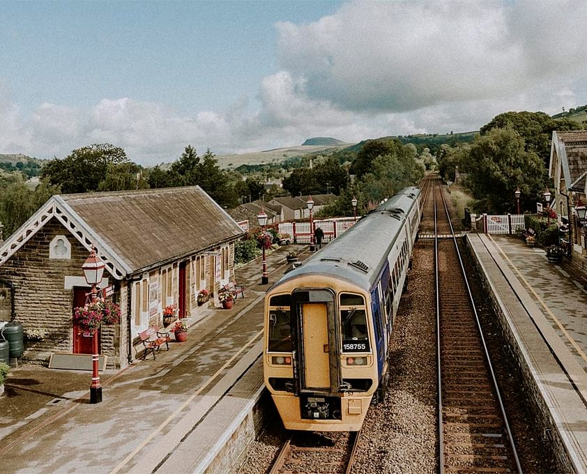 A train departs Settle in North Yorkshire